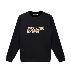 Mint Velvet Black Weekend Slogan Sweatshirt